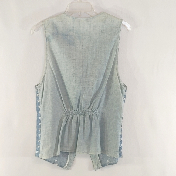 John Henry 100% Cotton Embroidered Casual Vest Size Medium - Picture 4 of 5